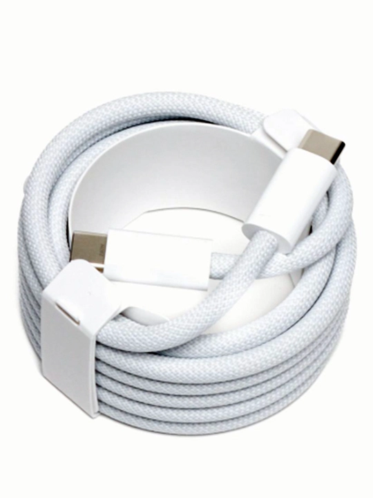 Zaryadlash kabeli iPhone 15/16 uchun, Type-C/Type-C, 60 W, to'qilgan sim, tez zaryadlovchi