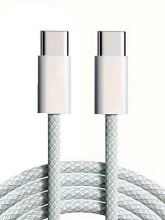 Zaryadlash kabeli iPhone 15/16 uchun, Type-C/Type-C, 60 W, to'qilgan sim, tez zaryadlovchi - 