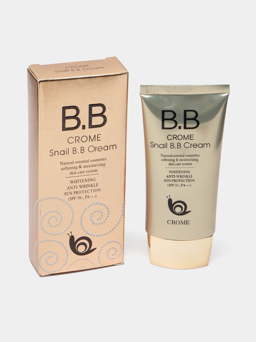 Ko'p funktsiyali tonal ВВ kremi Bergamo Crome Snail SPF 50+, oqartiruvchi, 50 ml