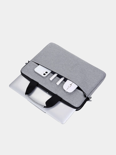 Сумка-портфель для ноутбука, с плечевым ремнем, 15.6", влагостойкая — BAGBELT-СУМНОУТ-СЕРЫЙ-НОУТ15