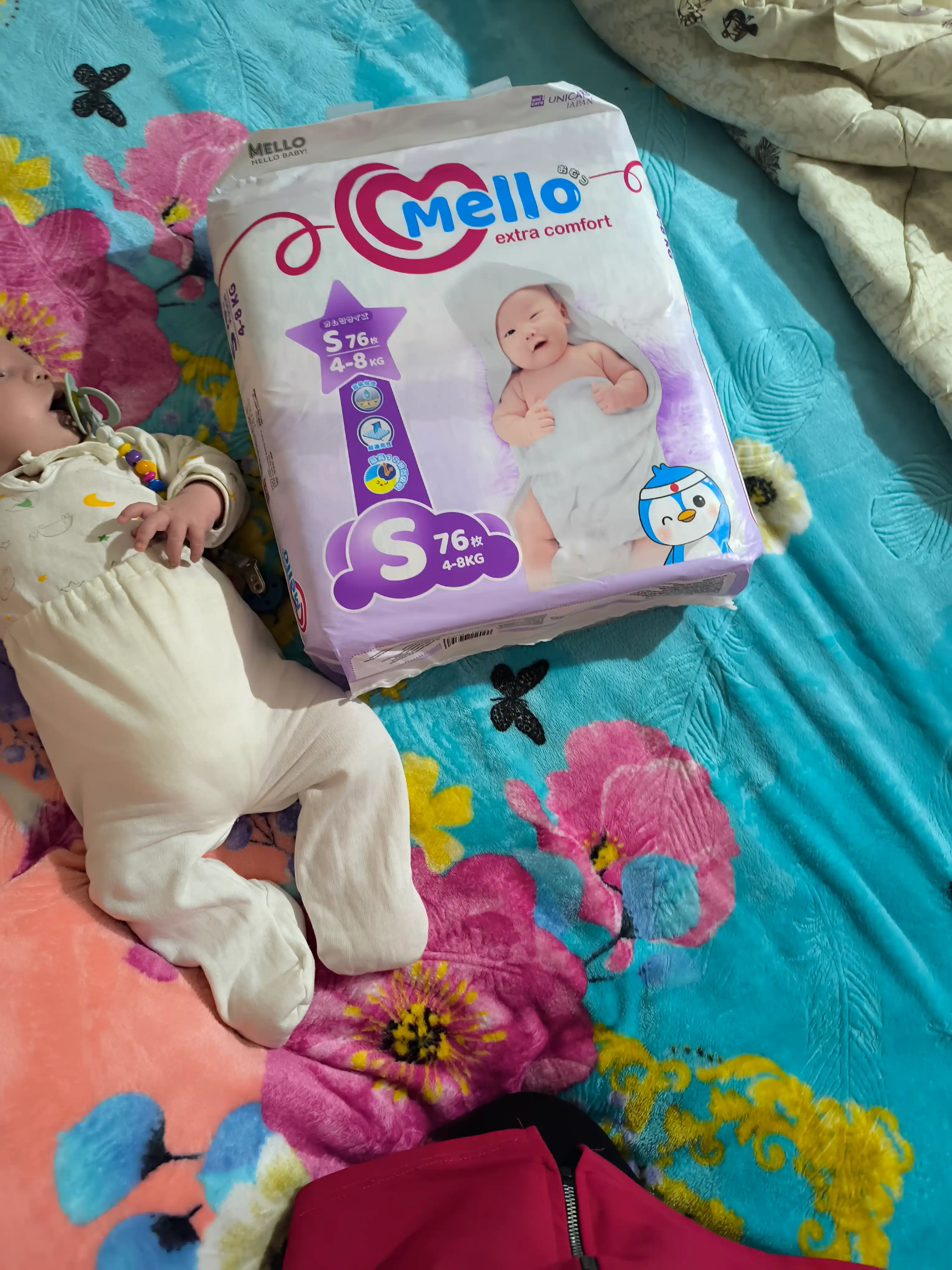 Yangi tug'ilgan chaqaloqlar uchun tagliklar MELLO,  S 4-8 kg, 72 dona