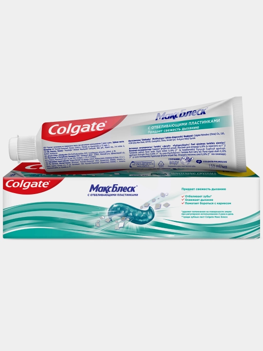 Зубная паста Colgate Макс Блеск, кристальная мята для отбеливания зубов, 150 мл