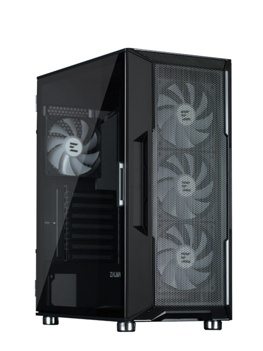 Компьютерный корпус Zalman I3NEOARGB, без БП, 4 кулера в комплекте, стекло, ARGB подсветка