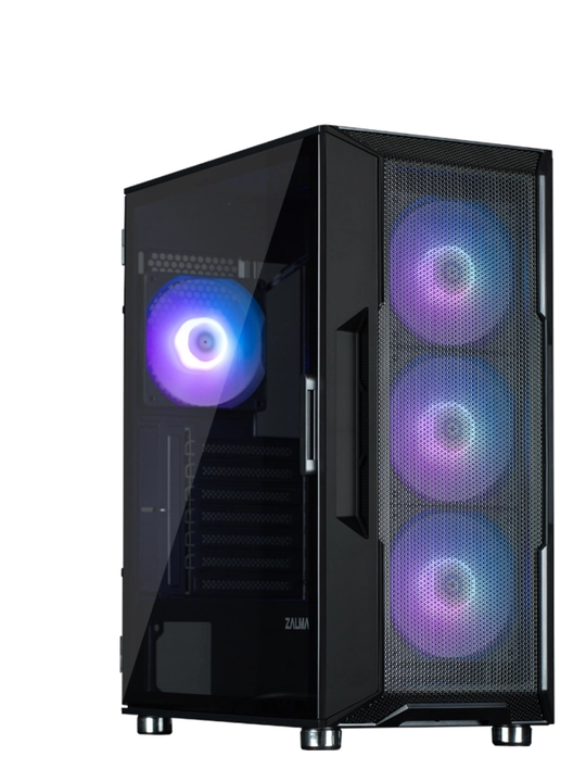 Компьютерный корпус Zalman I3NEOARGB, без БП, 4 кулера в комплекте, стекло, ARGB подсветка