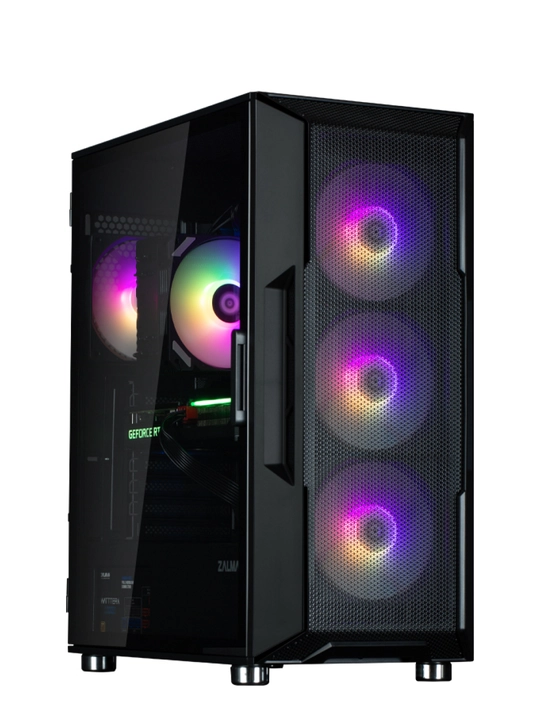 Компьютерный корпус Zalman I3NEOARGB, без БП, 4 кулера в комплекте, стекло, ARGB подсветка