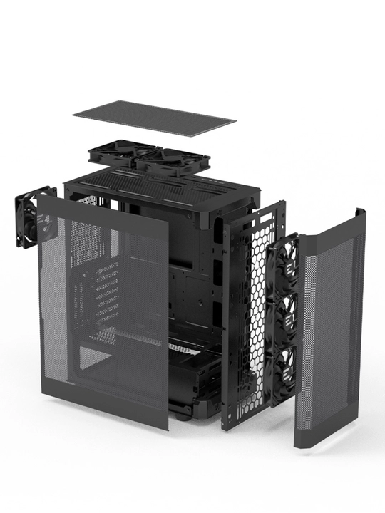 Компьютерный корпус Zalman I4, Mid Tower, Без БП, 6 кулеров в комлекте, сетчатые панели