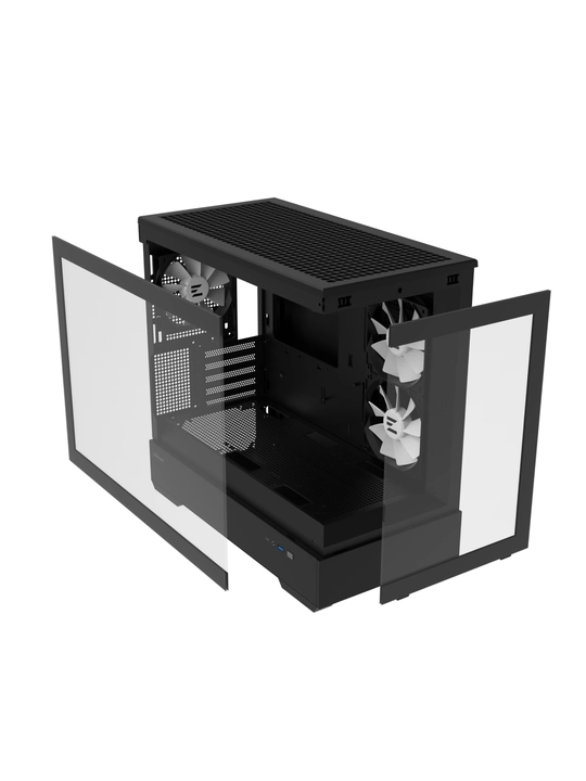 Zalman P30 BLACK V2 korpusi, 3 ventilyator, oyinlar uchun Micro-ATX toplami 