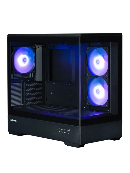 Zalman P30 BLACK V2 korpusi, 3 ventilyator, oyinlar uchun Micro-ATX toplami 