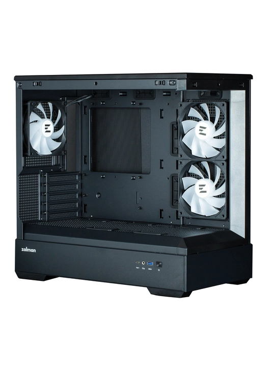 Zalman P30 BLACK V2 korpusi, 3 ventilyator, oyinlar uchun Micro-ATX toplami 