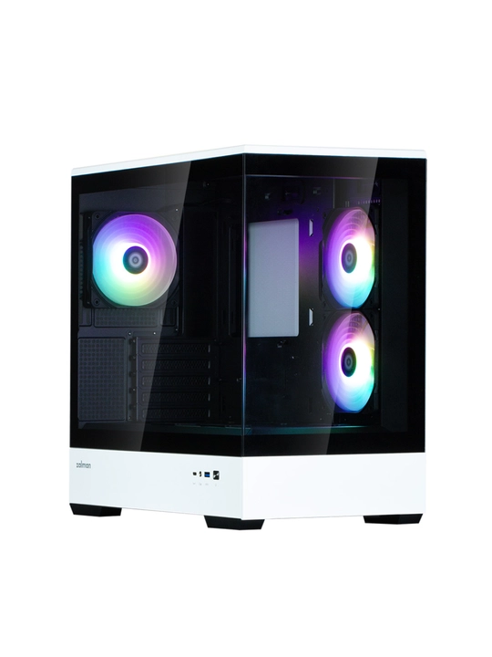 Zalman P30 BW kompyuter korpusi, komplektdagi 3 ta kulera, shisha, ARGB yoruglik