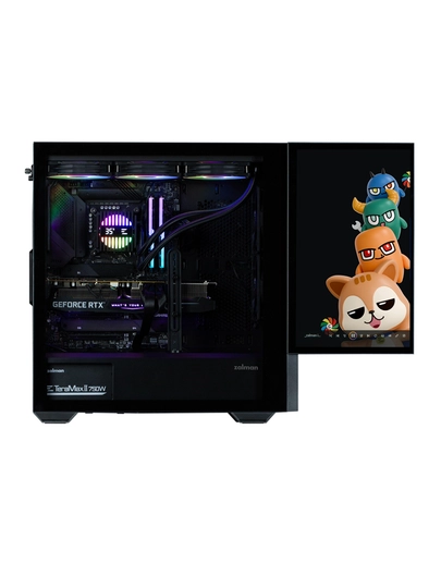 Компьютерный корпус Zalman Z10DS, с экраном, стекло, ARGB подсветка, 3 кулера в комплекте