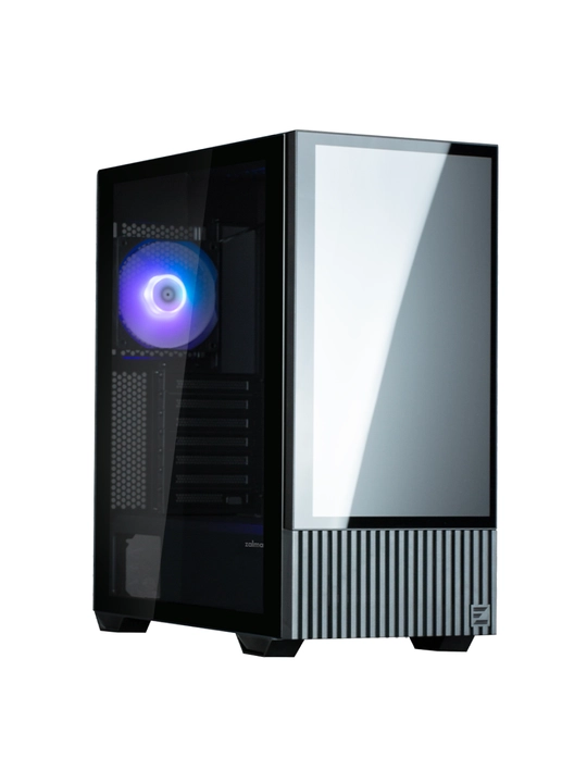 Компьютерный корпус Zalman Z10DS, с экраном, стекло, ARGB подсветка, 3 кулера в комплекте