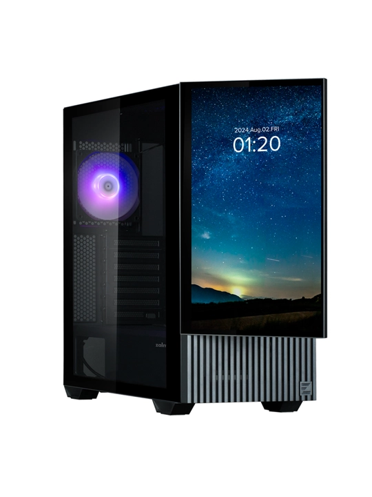 Компьютерный корпус Zalman Z10DS, с экраном, стекло, ARGB подсветка, 3 кулера в комплекте