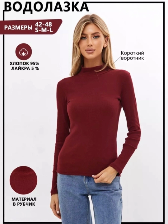 Ayollar uchun trikotaj, asosiy vodolazka, boyinli - 