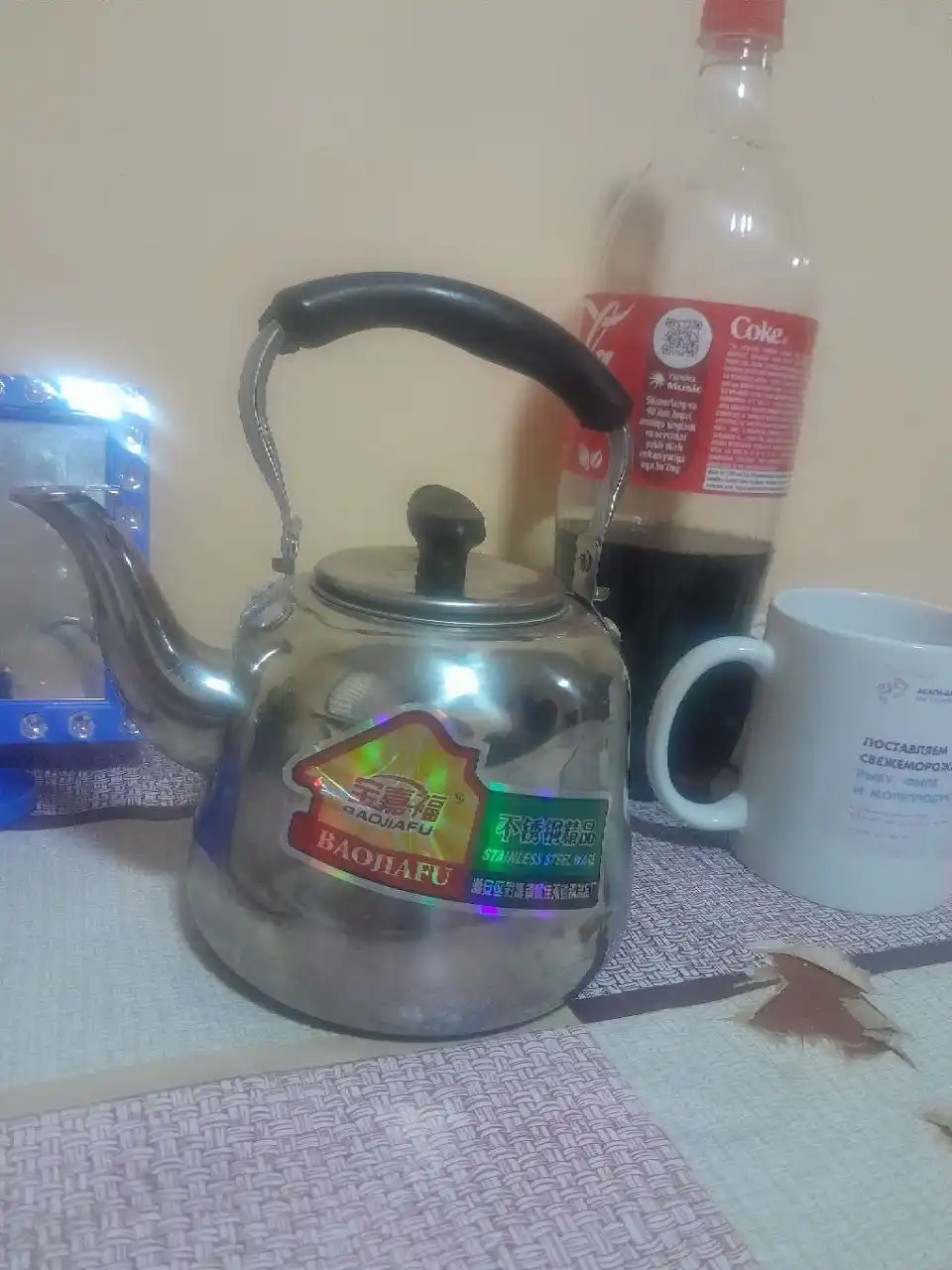 Choy va qahva damlash uchun choynak, zanglamaydigan po'latdan, 1 l