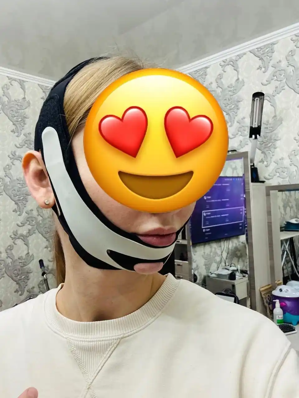 Бандаж для подтяжки овала лица, эластичная маска лифтинг от второго подбородка
