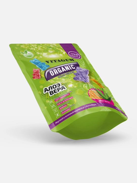 Vitagum Organic Aloe vera bilan, marmelad Halol