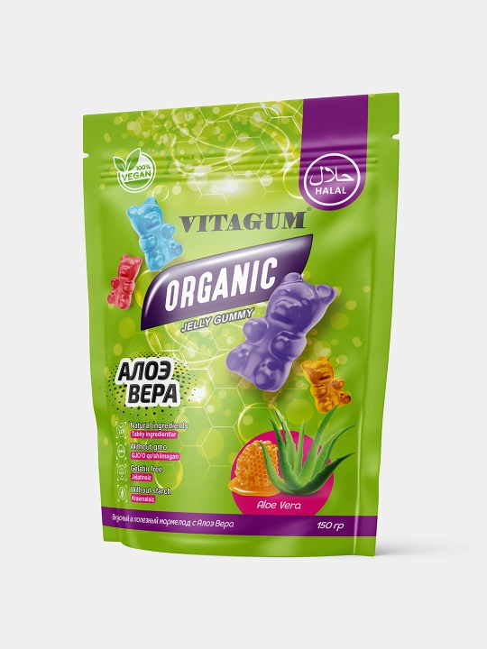 Vitagum Organic Aloe vera bilan, marmelad Halol