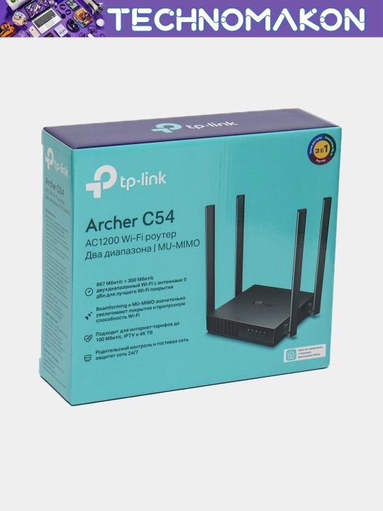 Ikki diapazonli Wi-Fi router Tp-Link AC1200 Archer C54