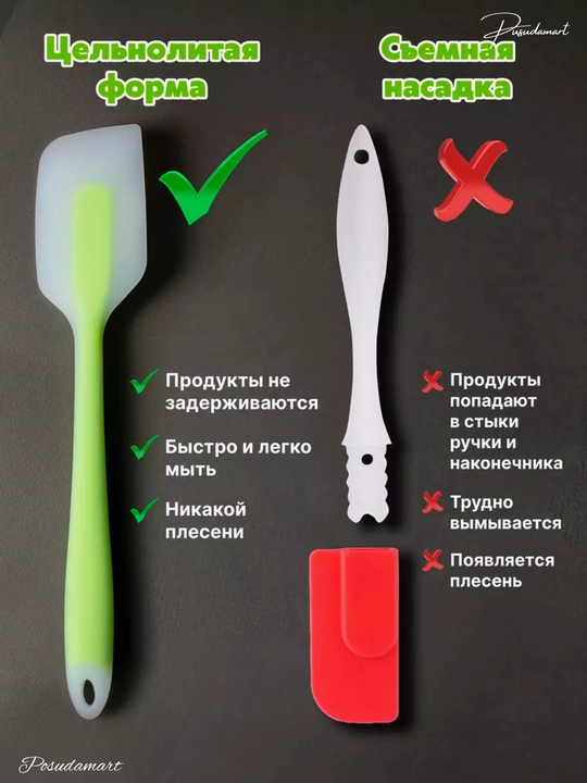 Силиконовая лопатка, кулинарная, для приготовлений Cocha