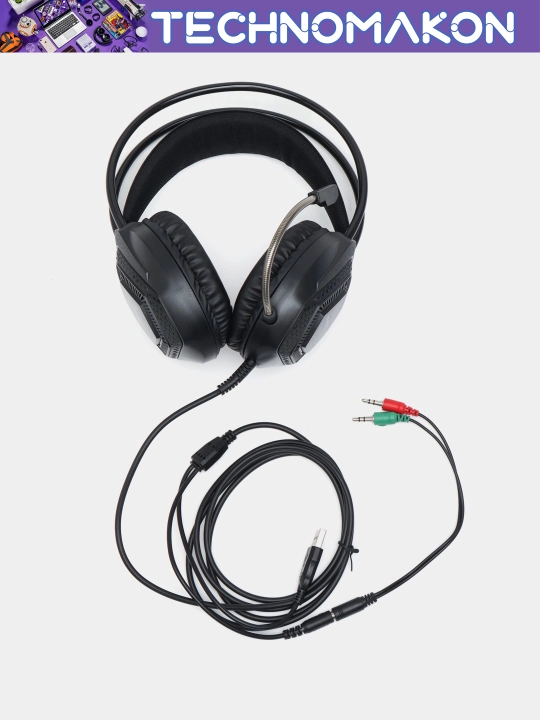 O'yin uchun simli quloqchinlar Borofone BO105, mikrofon va RGB yoritish bilan