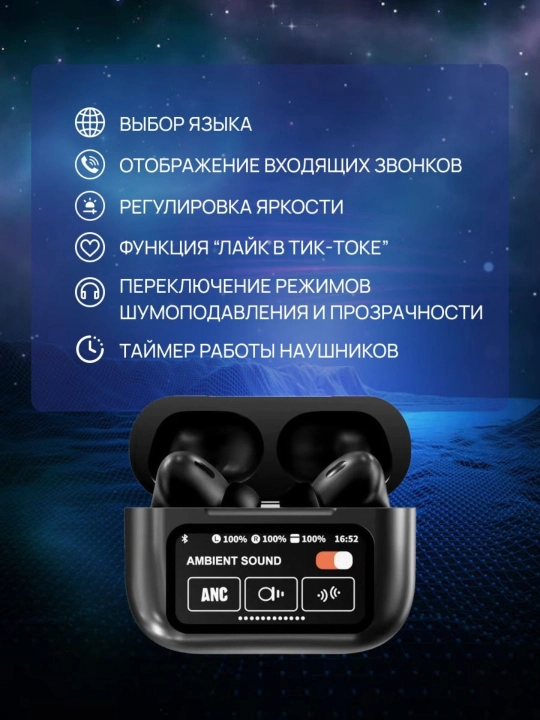 Simsiz quloqchinlar, "Pods Pro 2 ANC", ekran, display bilan