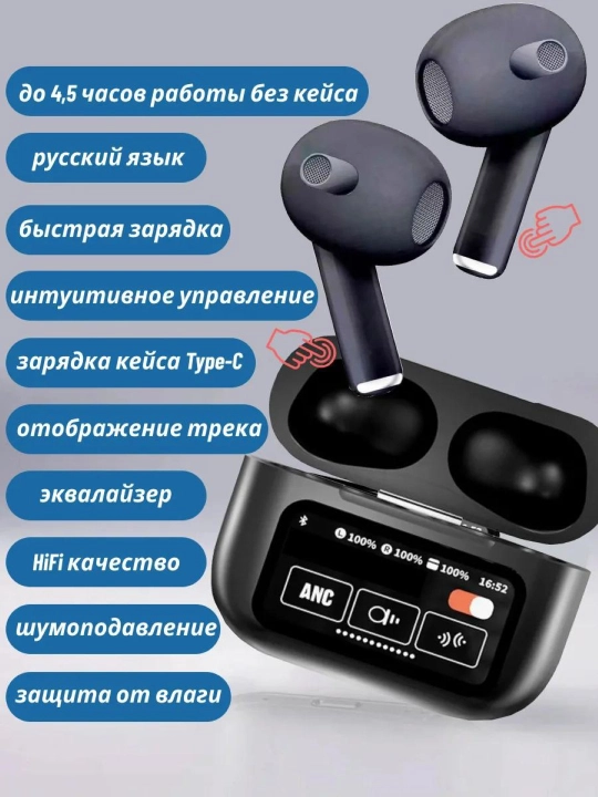 Simsiz quloqchinlar, "Pods Pro 2 ANC", ekran, display bilan