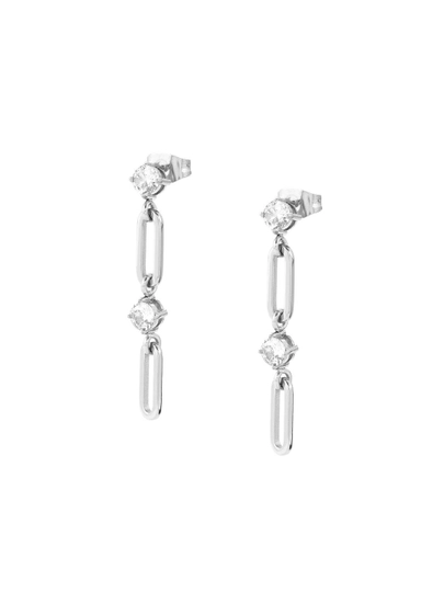 Nm 029404/001 Серьги CHAINSOFSTYLE подвески, цепь, длина 3,5 см, сталь, цирконы — NOMINAT-0294041