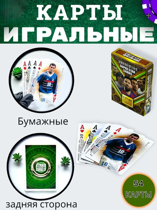 Пластиковые и бумажные игральные карты - 