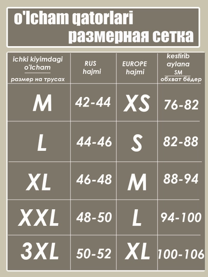 Erkaklar trusiklari, bokserlar, paxta