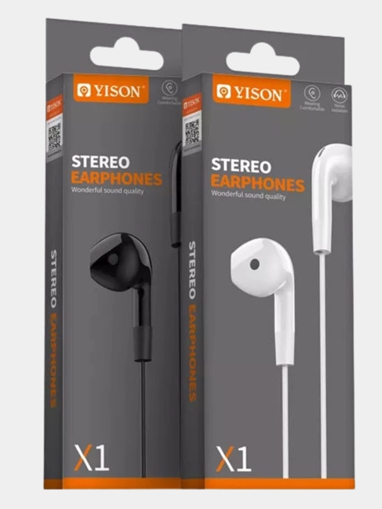 Simli quloqchinlar Yison X1, Yison X4  Stereo MUSIC EARPHONES, mikrofoni bilan, 3.5 mm