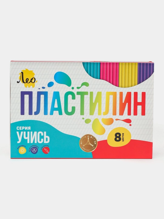Классический пластилин для детей - Лео, "Учись" 6, 8, 10, 12, 16 и 18 цветов