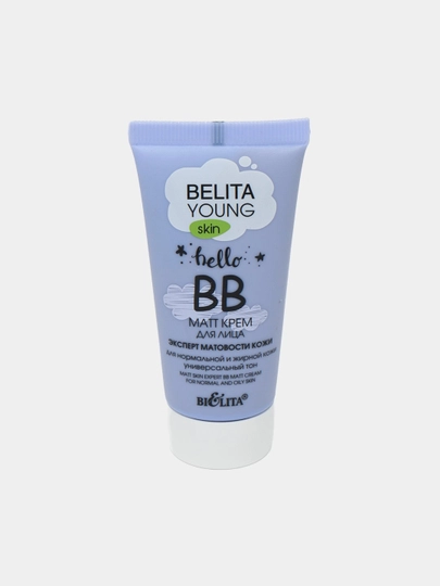 Normal va yog‘li teri uchun BB-matt Young Skin teri xiraligi eksperti kremi, 30 ml, Belita