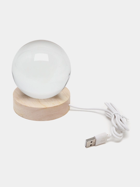 Хрустальный шар ночник 3D, антистресс, настольный светильник, LED, 7x8 см