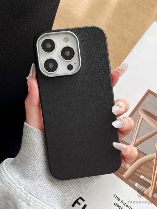 Чехол с кожаной текстурой для iPhone 11, 12, 13, 14, 15, 16 Plus, Mini, Pro, Pro Max