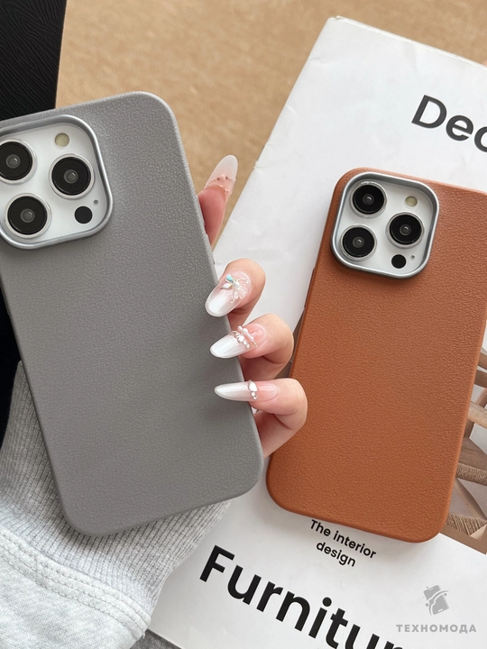 Chexol, terini taqlid qiluvchi, iPhone 11, 12, 13, 14, 15, 16 Plus, Pro, Pro Max uchun