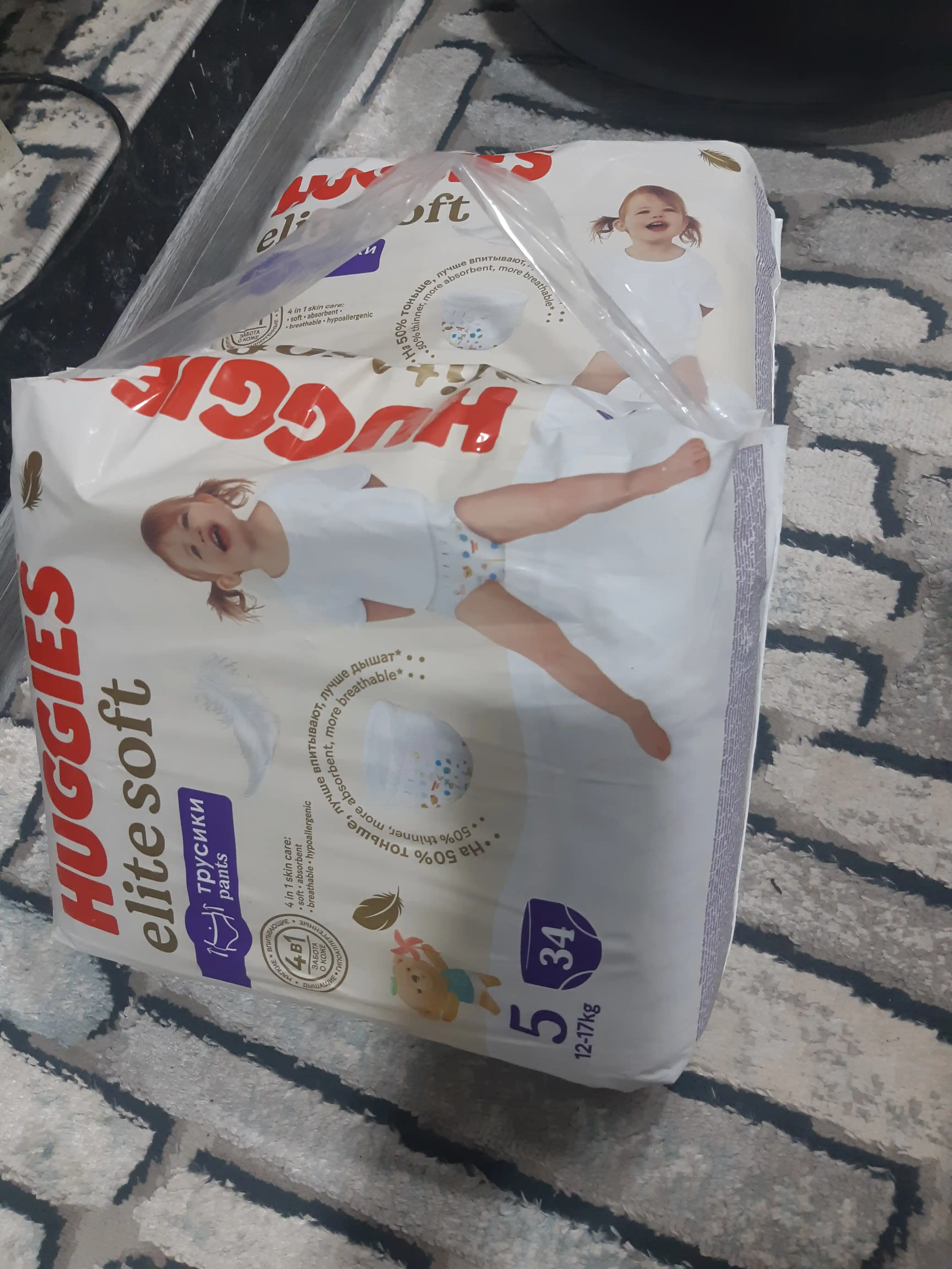 Подгузники трусики Huggies Elite Soft 12-17 кг, 5 размер, 34 шт
