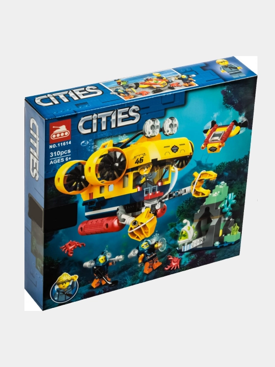 Конструктор детский блочный CITIES 11614 Океан исследовательская лодка 310 деталей