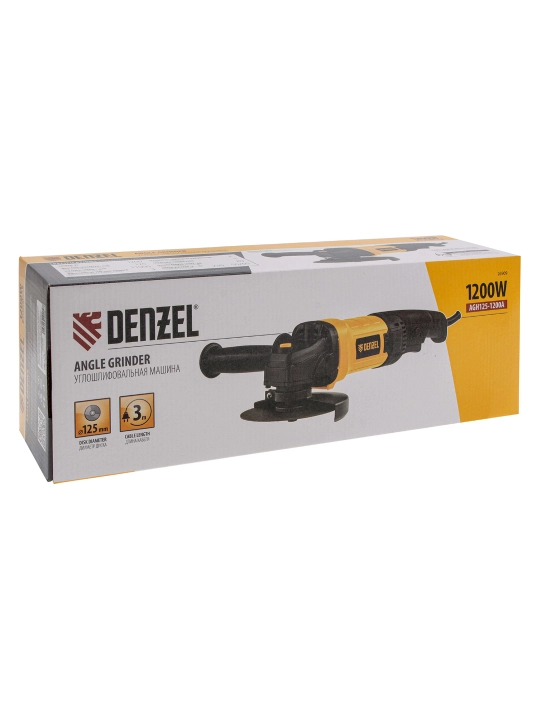 Болгарка DENZEL, AGH125-1200A, 1200 Вт, 125мм, 11000 об/мин, 26909