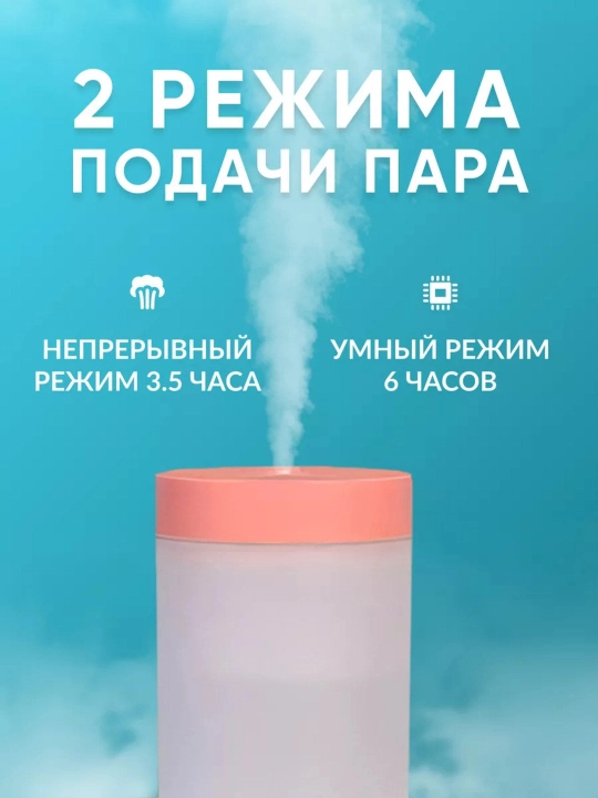 Увлажнитель воздуха для дома, офис и автомобиля с подсветкой 420 мл, 220 мл, 200 мл