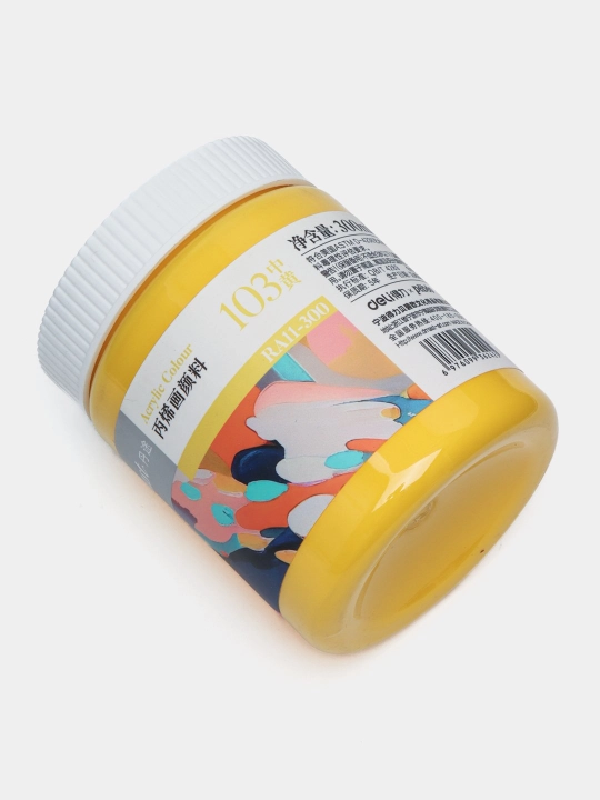 Краска акриловая в банке Dmast Deli RA11-300-103 Medium Yellow, 300 мл