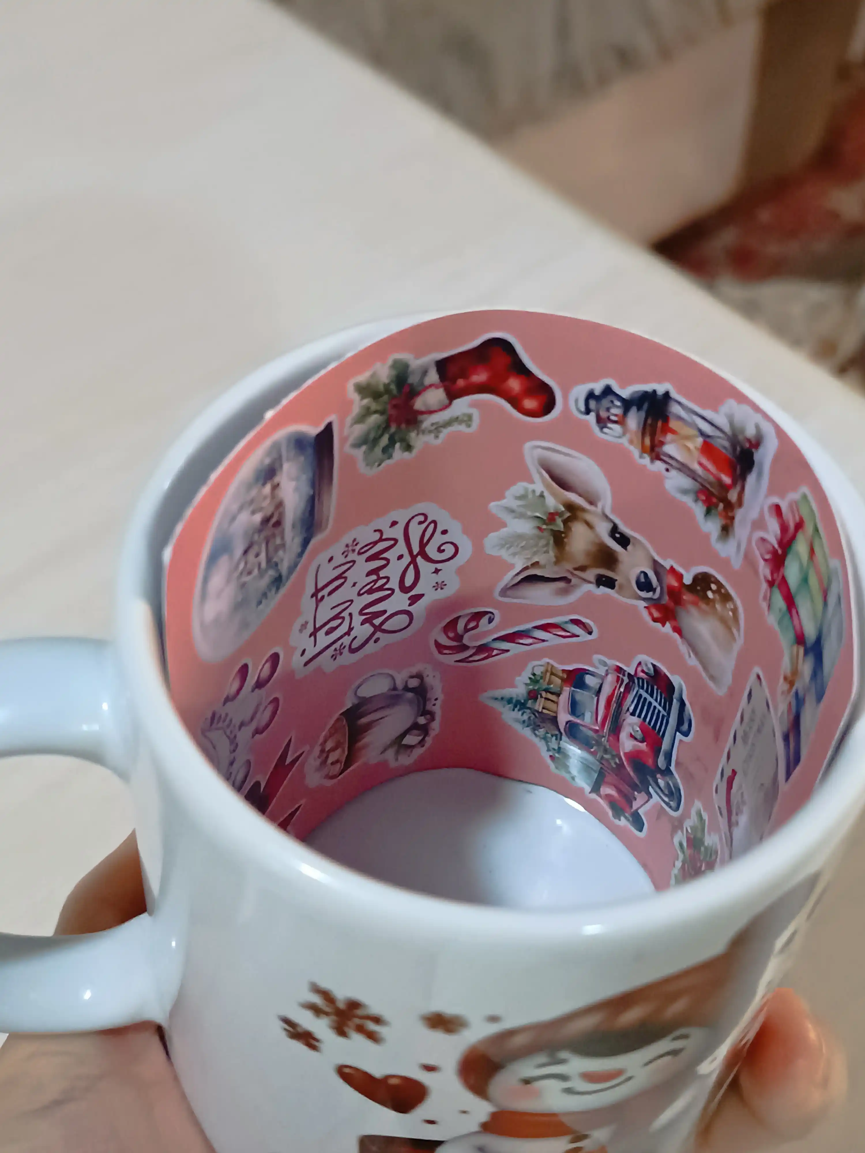 Bosma krujkalar, qish fasli printlari bilan sovg'a uchun, choy va kofe uchun
