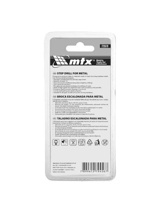 Bosqichli parma MTX, 6-8-10-12-14-16-18-20 -22-24-26-28-30 mm, 723579
