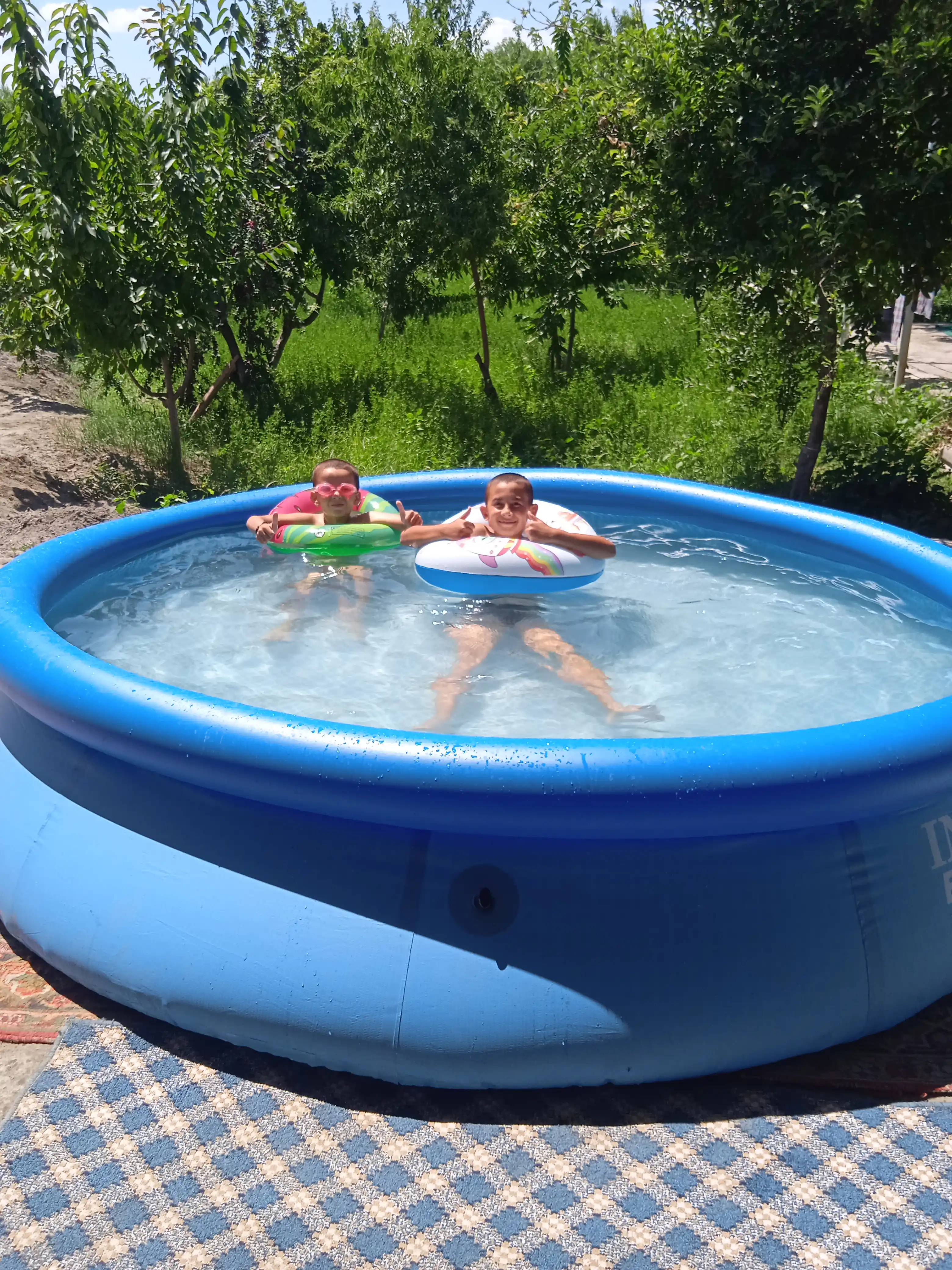 Надувной бассейн Easy Set, 305x76 см, 3853 литра, в комплекте: очки, клей и насос в подарок
