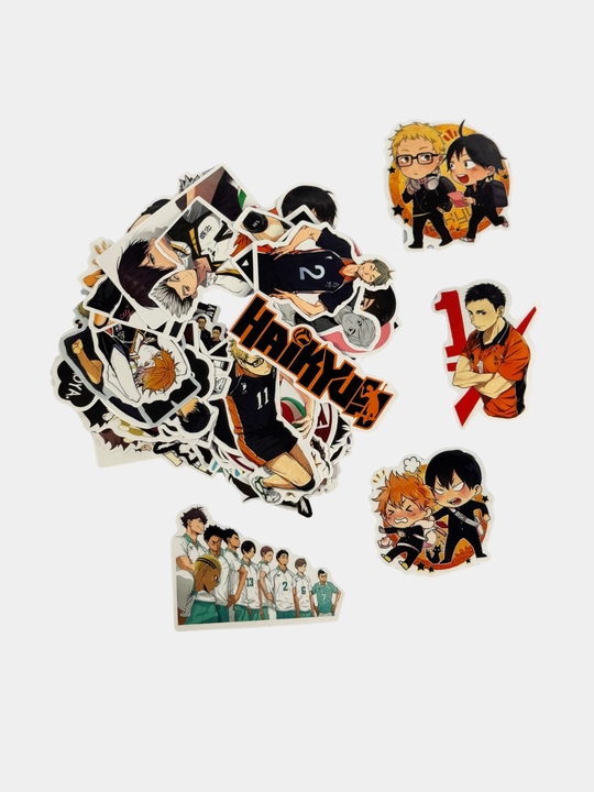 Наклейки аниме Волейбол/Haikyuu, 10 случайных наклеек - 