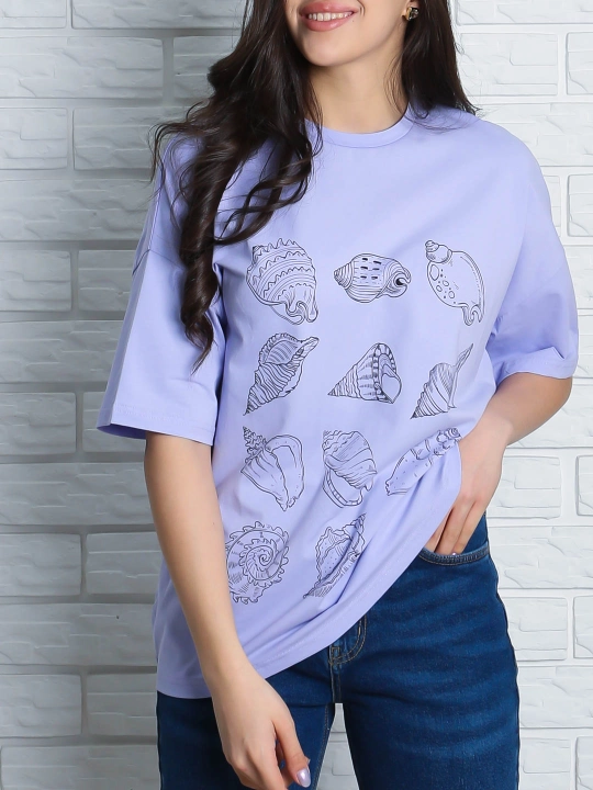 Футболка женская оверсайз с принтом