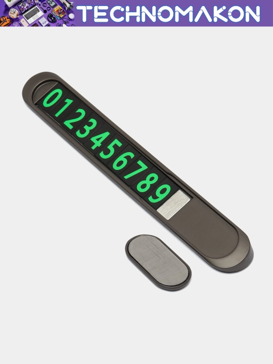 Avtovizitka Slim Grey, avtomobilda telefon raqam qoldirish uchun moslama metalldan