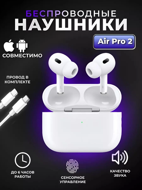 Беспроводные наушники Air Pro, с микрофоном и внутренними каналами - 