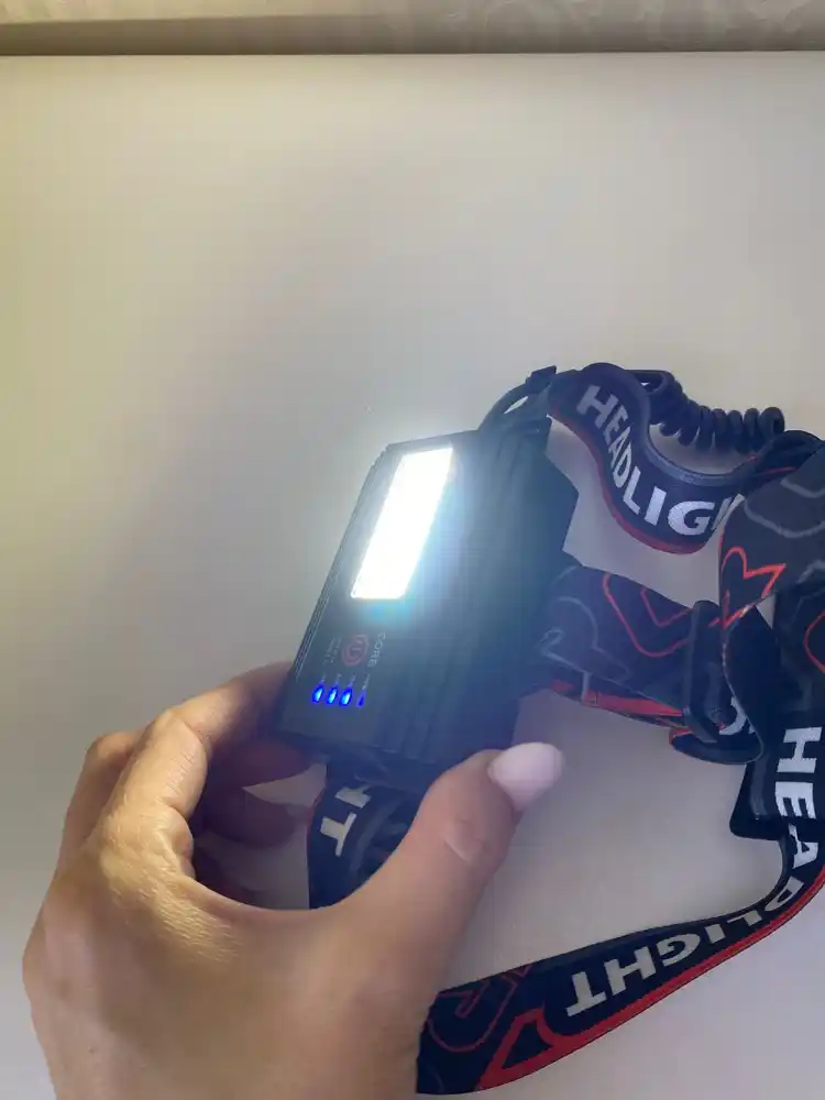 Bosh fonar, 3 ta 18650 akkumulyator bilan, orqa fonar, 7 rejim va PowerBank funksiyasi