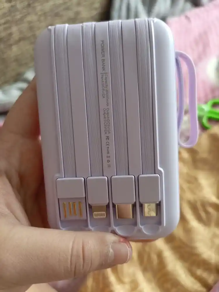 Jazibali PowerBank Hello Kitty, Kuromi, Cinnamonroll, Melody, 10000mAh, 4 ta kabel bilan